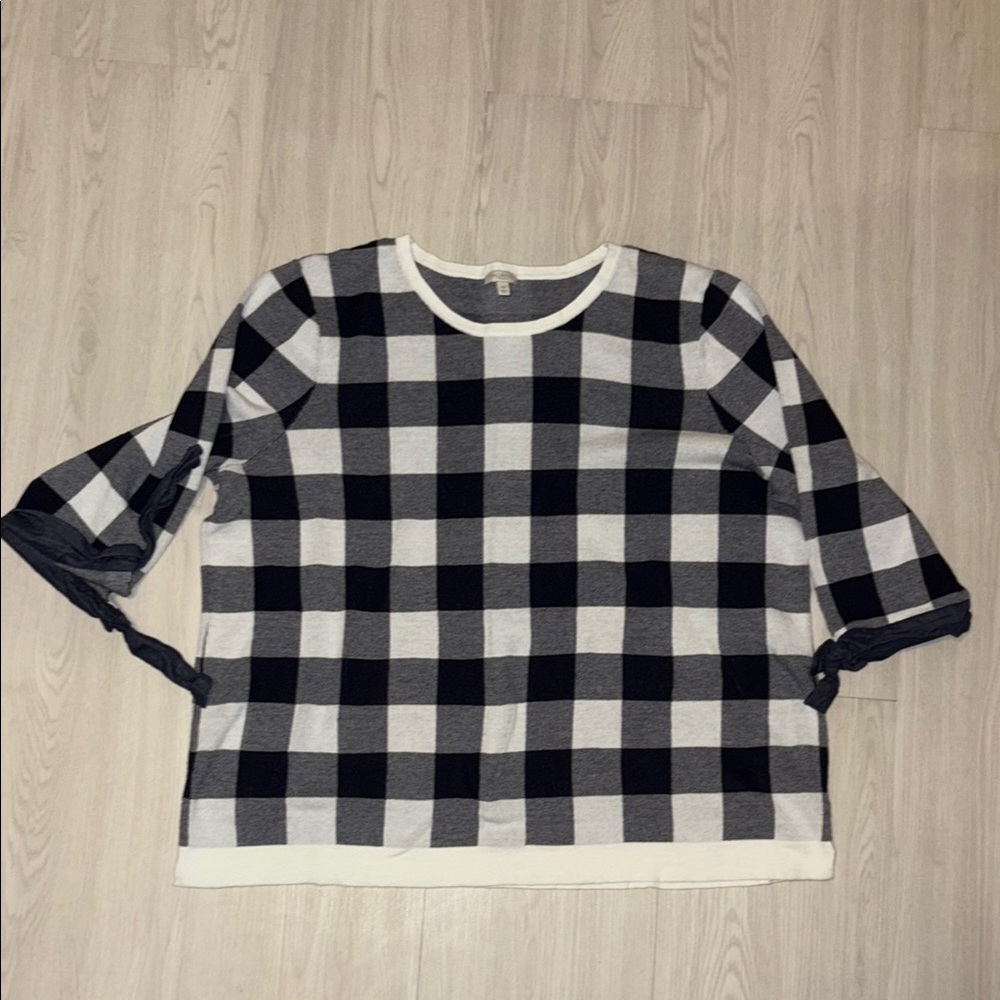 TALBOTS Black and White Knit Top 3X